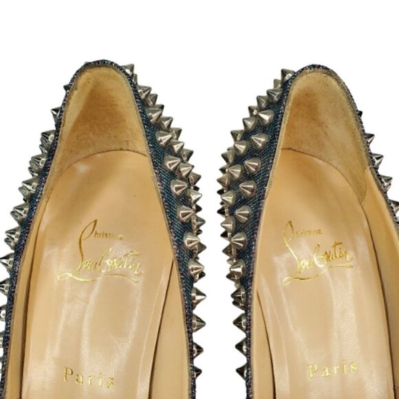 Christian Louboutin Metallic Lady Peep Spikes 150 Pumps - Picture 4 of 8